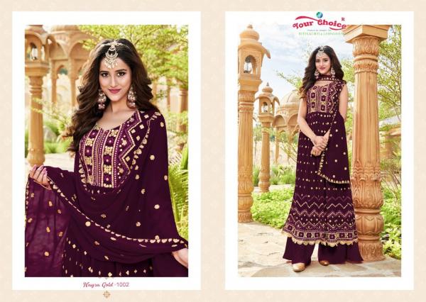 Your Choice Nayra Gold Blooming Georgette Salwar Suit Collection